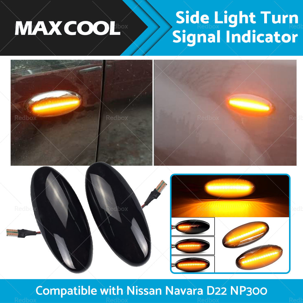 {{ 2x Dynamic Side Light Turn Signal Indicator Suitable For Nissan Navara D22 NP300 }} - Buy Car Parts Online at {{ Kaka Auto Parts }}.