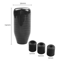 100% Real Carbon Fiber Universal Car Gear Shift Knob with Adapter Black
