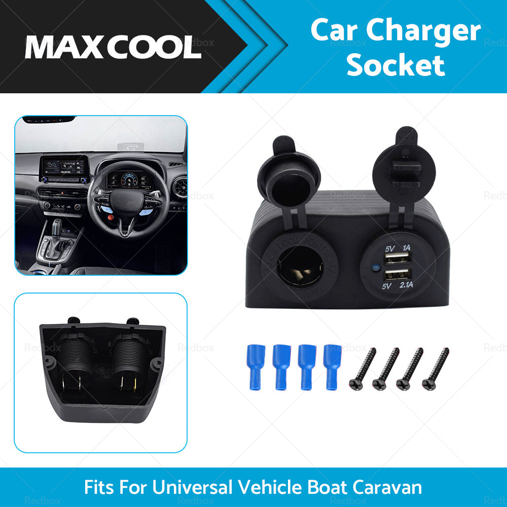 {{ 12V Dual USB Port Charger Socket Mount Panel Adapter Fits For Car Boat Caravan }} - Buy Car Parts Online at {{ Kaka Auto Parts }}.