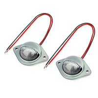 2x 12V LED Number Plate Lights Chrome Suitable For Car, Trailer, Truck, Caravan, Van & Boat