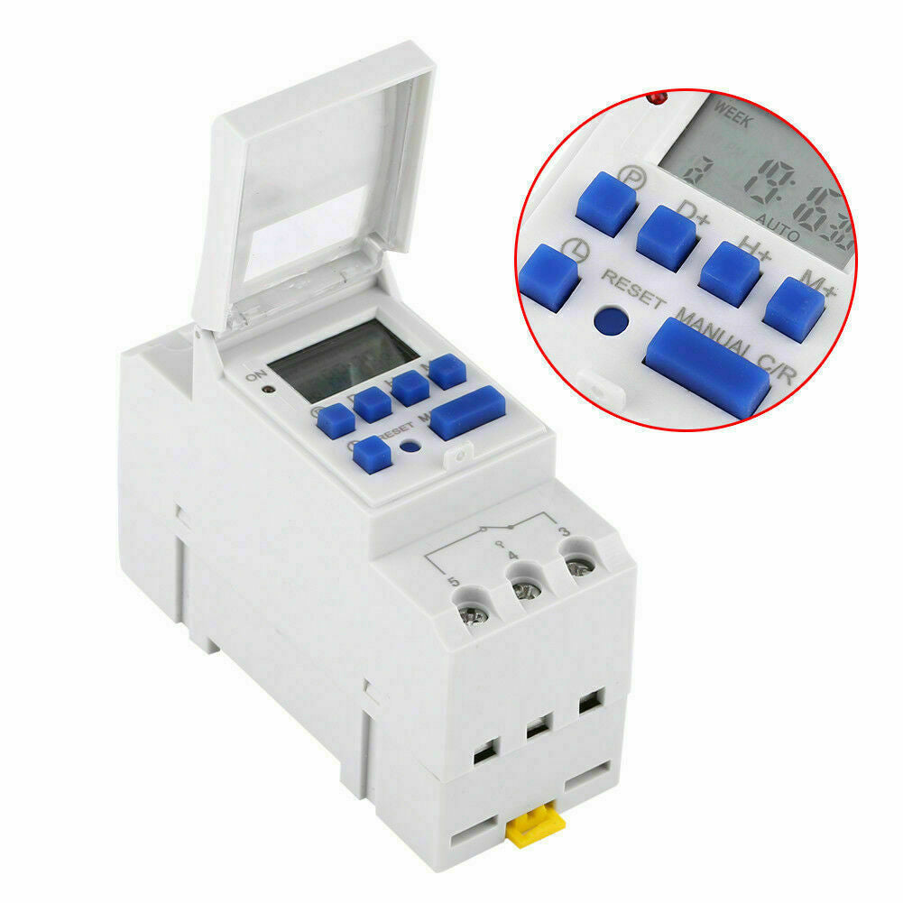 {{ AU Local Digital LCD Power Programmable DIN Rail Timer Time Switch Relay AC 220V }} - Buy Car Parts Online at {{ Kaka Auto Parts }}.