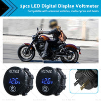 {{ Car Panel Voltmeter 2PCS Volt Gauge Voltage Meter 12V-24V LED Digital Display DC }} - Buy Car Parts Online at {{ Kaka Auto Parts }}.