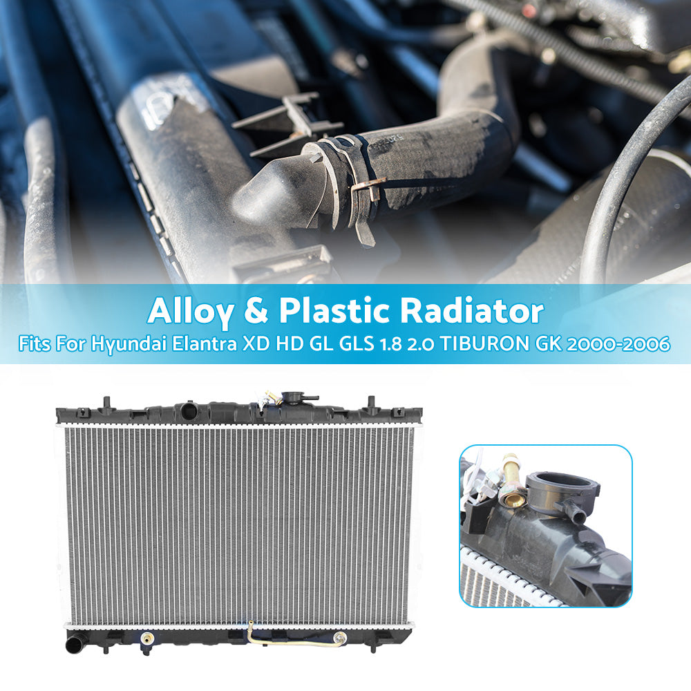 {{ Radiator Rad Fit Hyundai Elantra XD HD GL GLS 1. 8 2. 0 TIBURON GK 2000-2006 }} - Buy Car Parts Online at {{ Kaka Auto Parts }}.