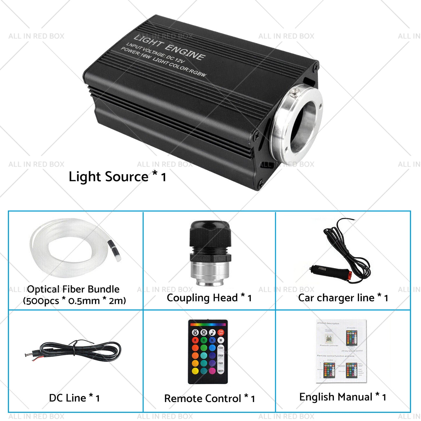 {{ 500PCS LED Fiber Optic Kit Car Home Starlights Headliner Ceiling Light w or Remote }} - Buy Car Parts Online at {{ Kaka Auto Parts }}.