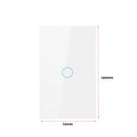 1Piece 1/2/3 Gang Touch Wall Light Switch LED 1 Way Touch Glass Switch