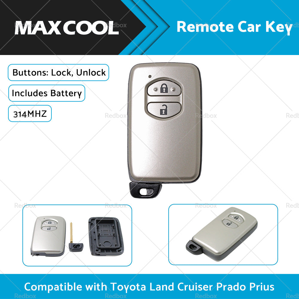 {{ Complete Remote Car Key Suitable For Toyota Land Cruiser Prado 2 Buttons 314MHZ }} - Buy Car Parts Online at {{ Kaka Auto Parts }}.