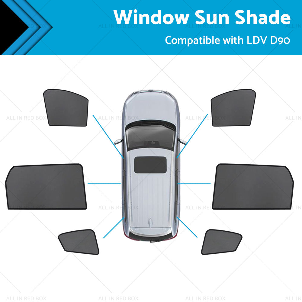 {{ Car Window Sun Shades Suitable for LDV D90 2017-2023 Rear Magnetic Blind Mesh }} - Buy Car Parts Online at {{ Kaka Auto Parts }}.