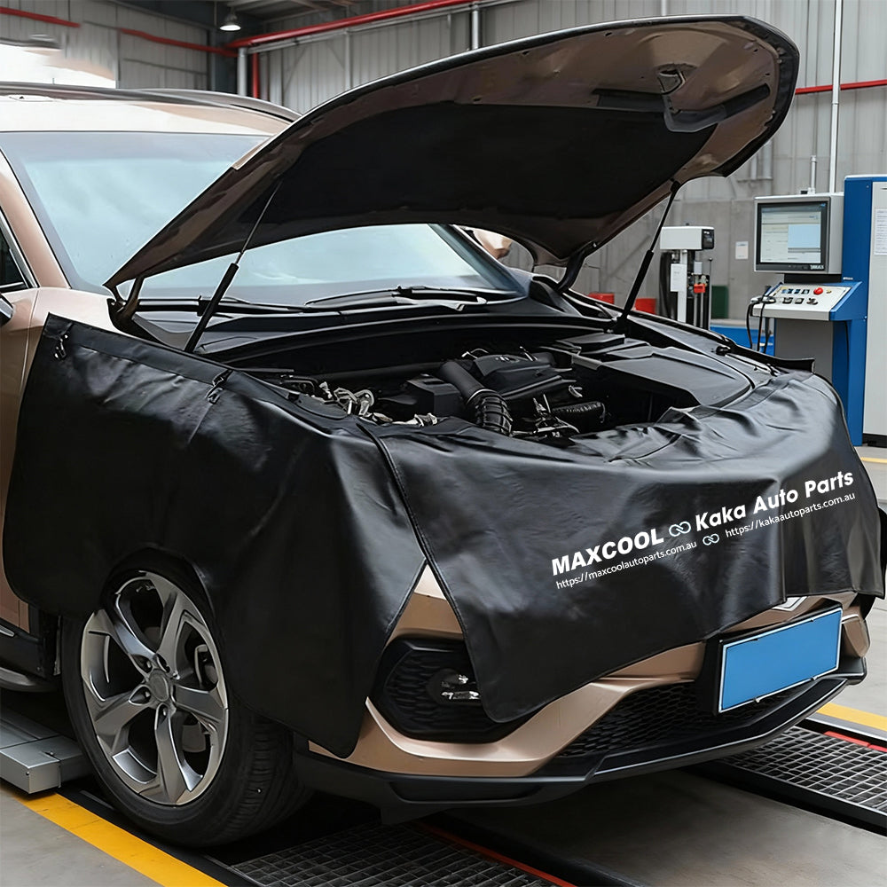 3x PU Leather Magnetic Fender Cover for All Car Models Scratch Protection Mat