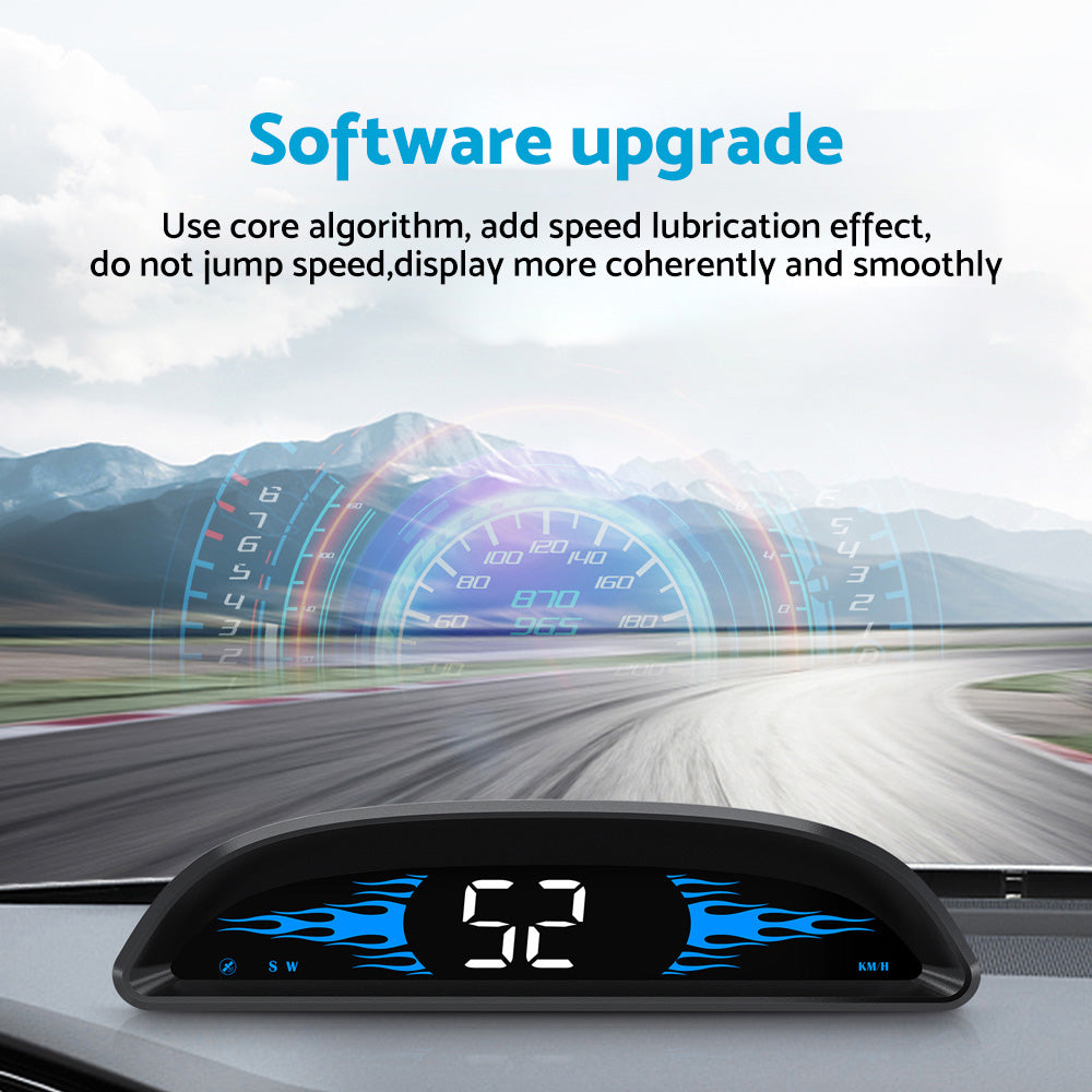 Car HUD Head-Up Display LCD Digital GPS Speedometer with Overspeed Alarm Universal