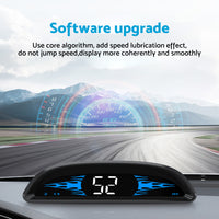 Car HUD Head-Up Display LCD Digital GPS Speedometer with Overspeed Alarm Universal
