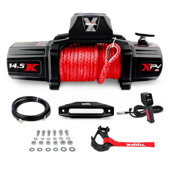 compare product Electric Winch 14500lbs 12V with Synthetic Rope Mount Plate Suitable For 4WD SUV