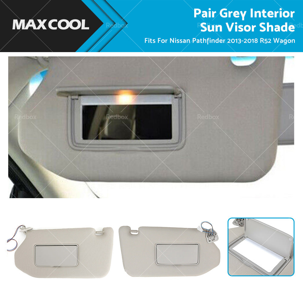 {{ RH  LH Interior Sun Visor Shade Grey Fits For Nissan Pathfinder 13-18 R52 Wagon }} - Buy Car Parts Online at {{ Kaka Auto Parts }}.
