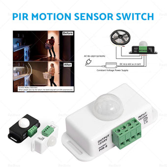 compare product 8m Body Infrared PIR Motion Sensor Switch For LED Light Strip Automatic 12V 24V
