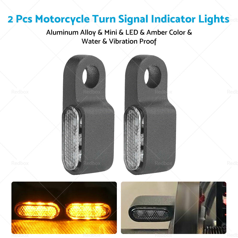 {{ 2X Mini LED Motorcycle Turn Signal Indicator Amber Blinker Light Lamp Black 3LED }} - Buy Car Parts Online at {{ Kaka Auto Parts }}.