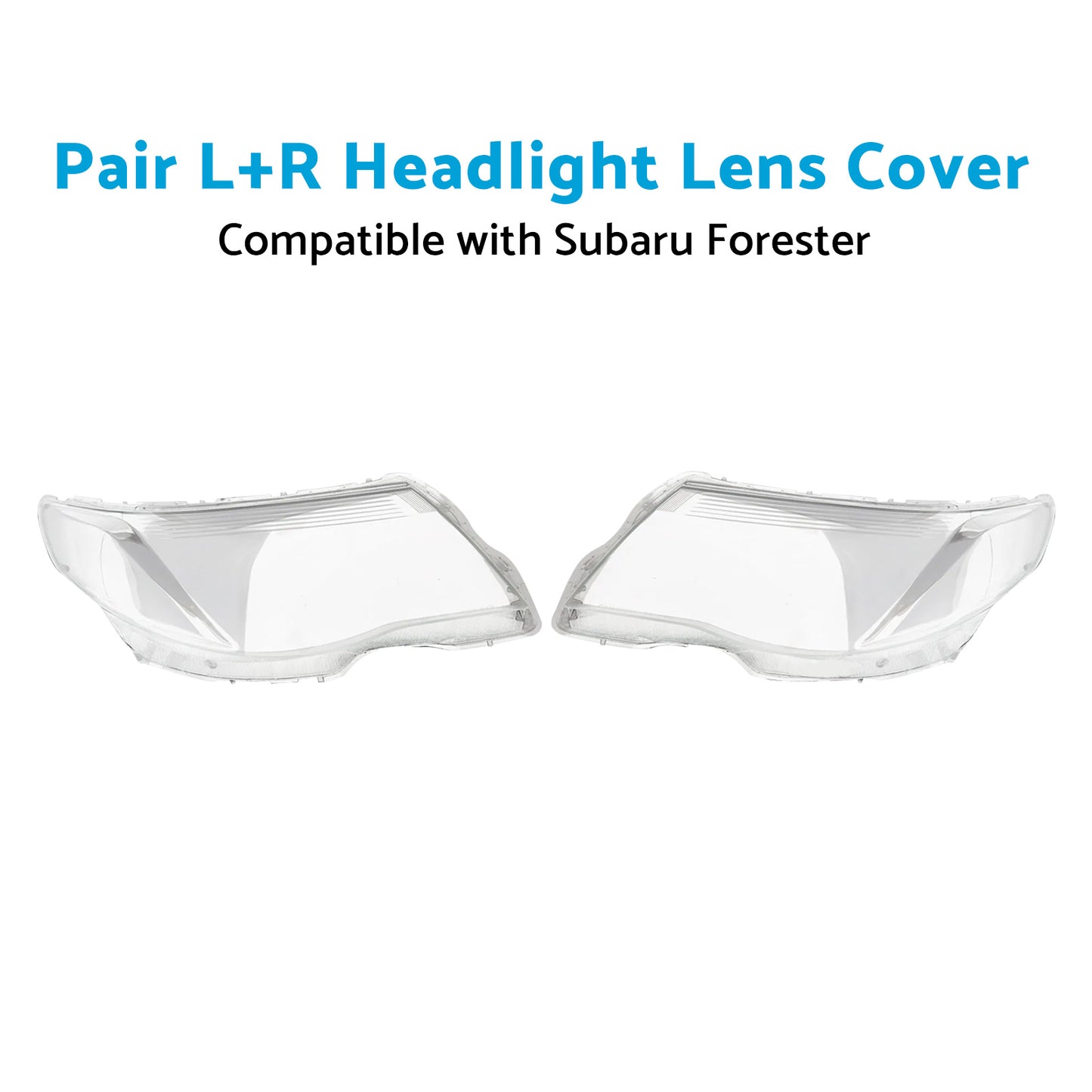 Pair LR Headlight Lens Cover Replacements Suitable for Subaru Forester 08-12