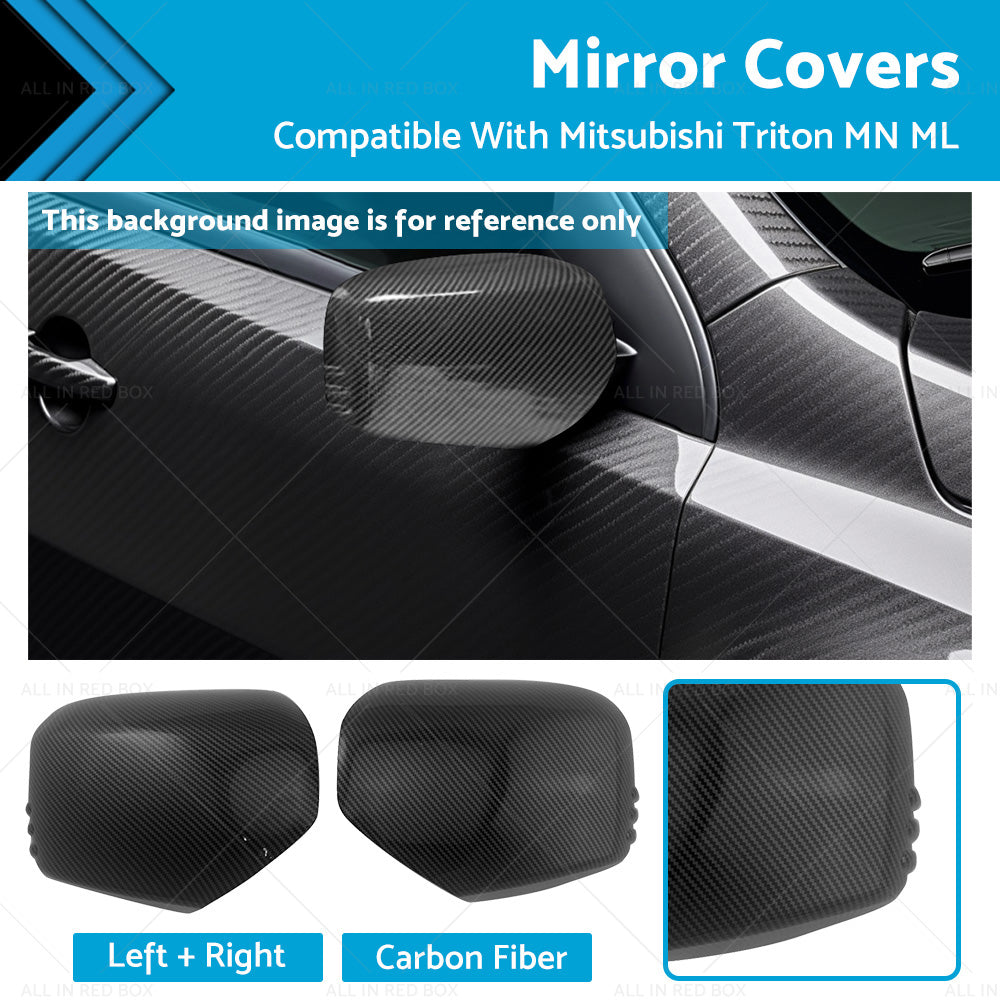 {{ Carbon Fiber Mirror Covers Suitable For Mitsubishi Triton MN ML 2006 - 2014 }} - Buy Car Parts Online at {{ Kaka Auto Parts }}.