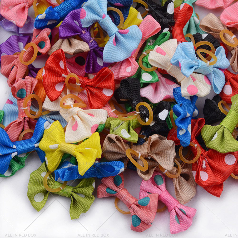 {{ Up To 100PCS Pet Small Dog Hair Bows Rubber Bands Puppy Cat Grooming Accessory }} - Buy Car Parts Online at {{ Kaka Auto Parts }}.