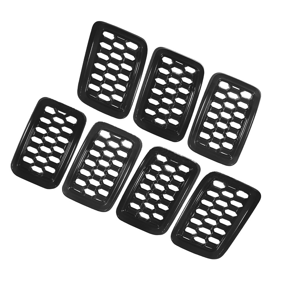 Front Grille Mesh Covers Inserts Suitable For Jeep Grand Cherokee 2017-2022 Black