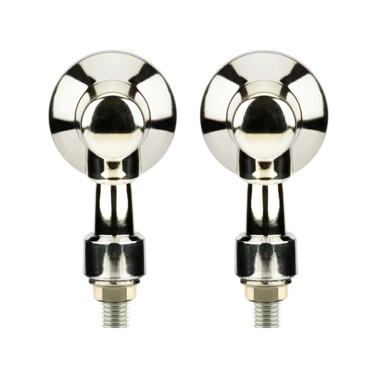 4x Chrome Motorcycle Turn Signal Lights Amber Indicators Blinker Universal Bulb