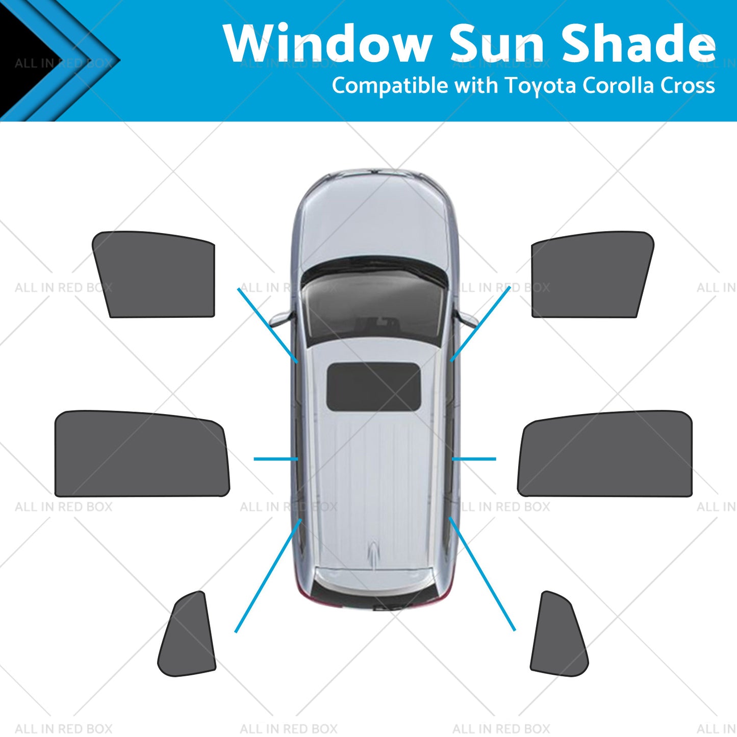{{ Front Rear Port Window Magnetic Mesh Sun Shade Suitable for Toyota Corolla Cross }} - Buy Car Parts Online at {{ Kaka Auto Parts }}.