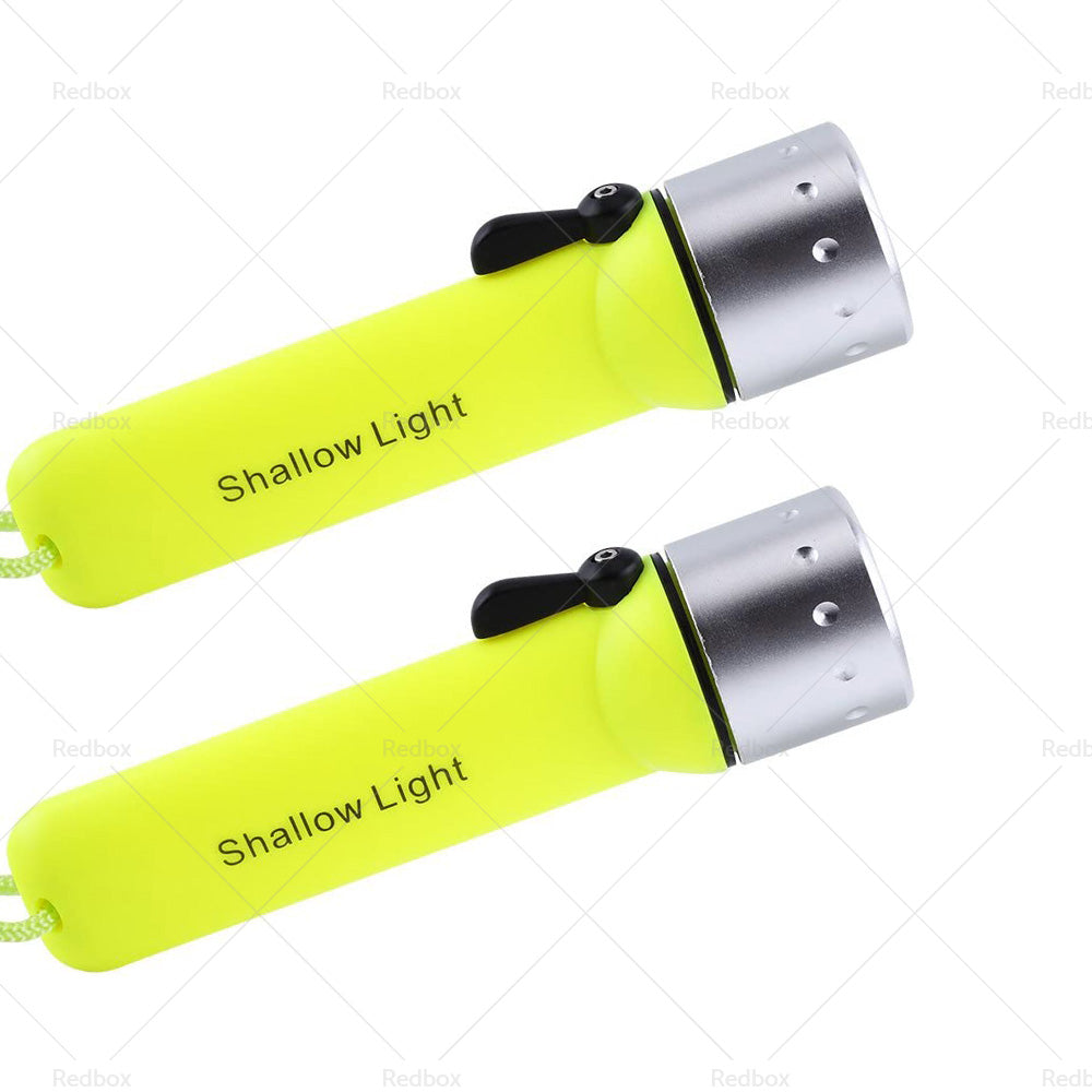 2x Waterproof Bright LED Scuba Diving Underwater Flashlight Torch Light Lamp Suitable For Diving & Outdoor Use