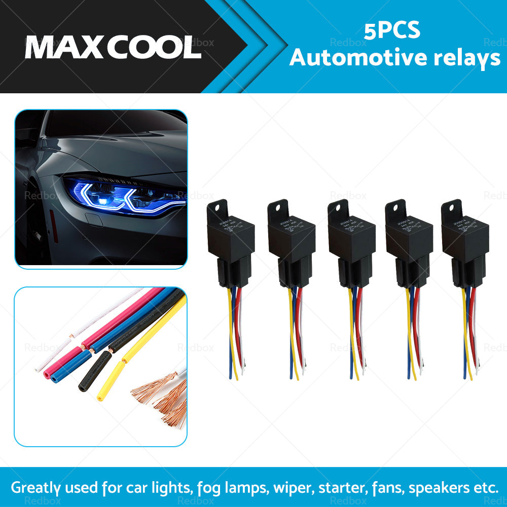 {{ SPDT Automotive Relay With Harness Socket 5x 24V 40A 5 Pin For Car Yacht Caravan }} - Buy Car Parts Online at {{ Kaka Auto Parts }}.