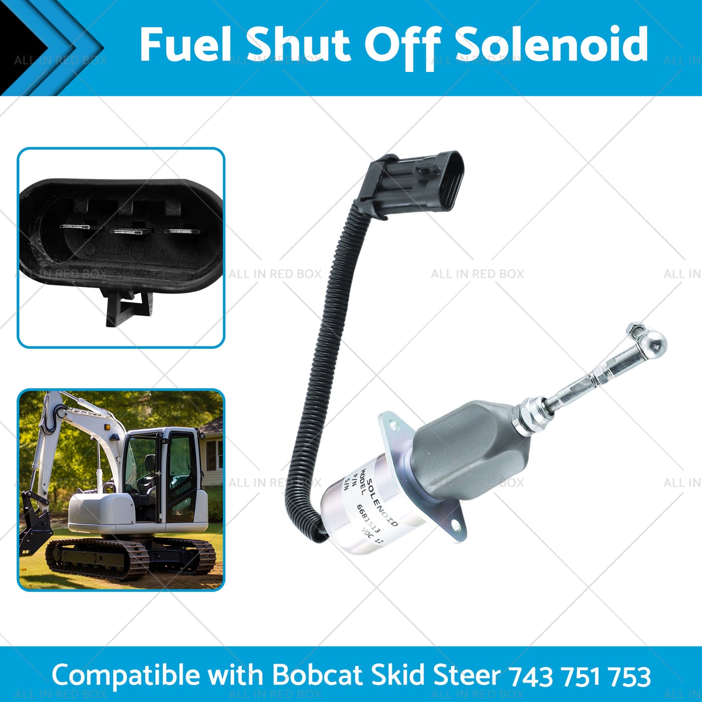 {{ Fuel Shut Off Solenoid Kit Suitable for Bobcat Skid Steer 743 751 753 T190 S185 }} - Buy Car Parts Online at {{ Kaka Auto Parts }}.