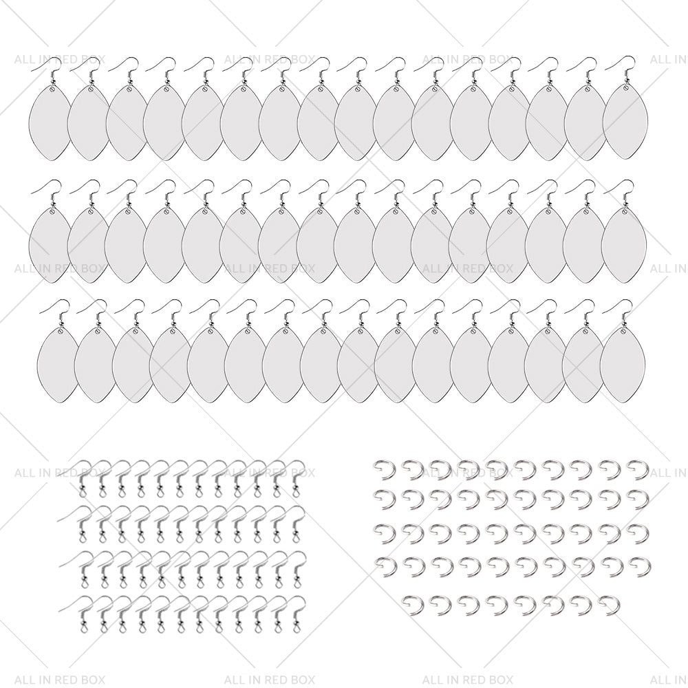 {{ 48PCS Sublimation Blank MDF Rugby Earring Double-Sided w  Hook and Jump Ring DIY }} - Buy Car Parts Online at {{ Kaka Auto Parts }}.