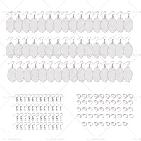 {{ 48PCS Sublimation Blank MDF Rugby Earring Double-Sided w  Hook and Jump Ring DIY }} - Buy Car Parts Online at {{ Kaka Auto Parts }}.