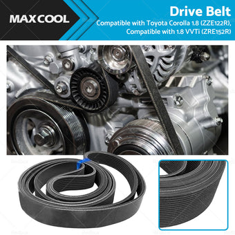 compare product Ribbed Belt 6PK1810 Suitable for Toyota Corolla 1. 8 ZZE122R 1. 8VVTi ZRE152R