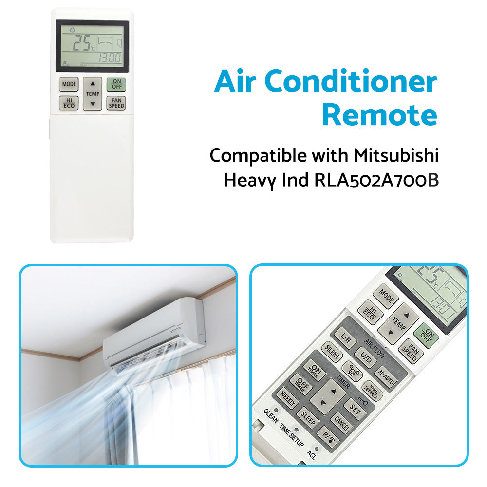 {{ A or C Air Conditioner Remote Control RLA502A700B Suitable for Mitsubishi Heavy Ind }} - Buy Car Parts Online at {{ Kaka Auto Parts }}.