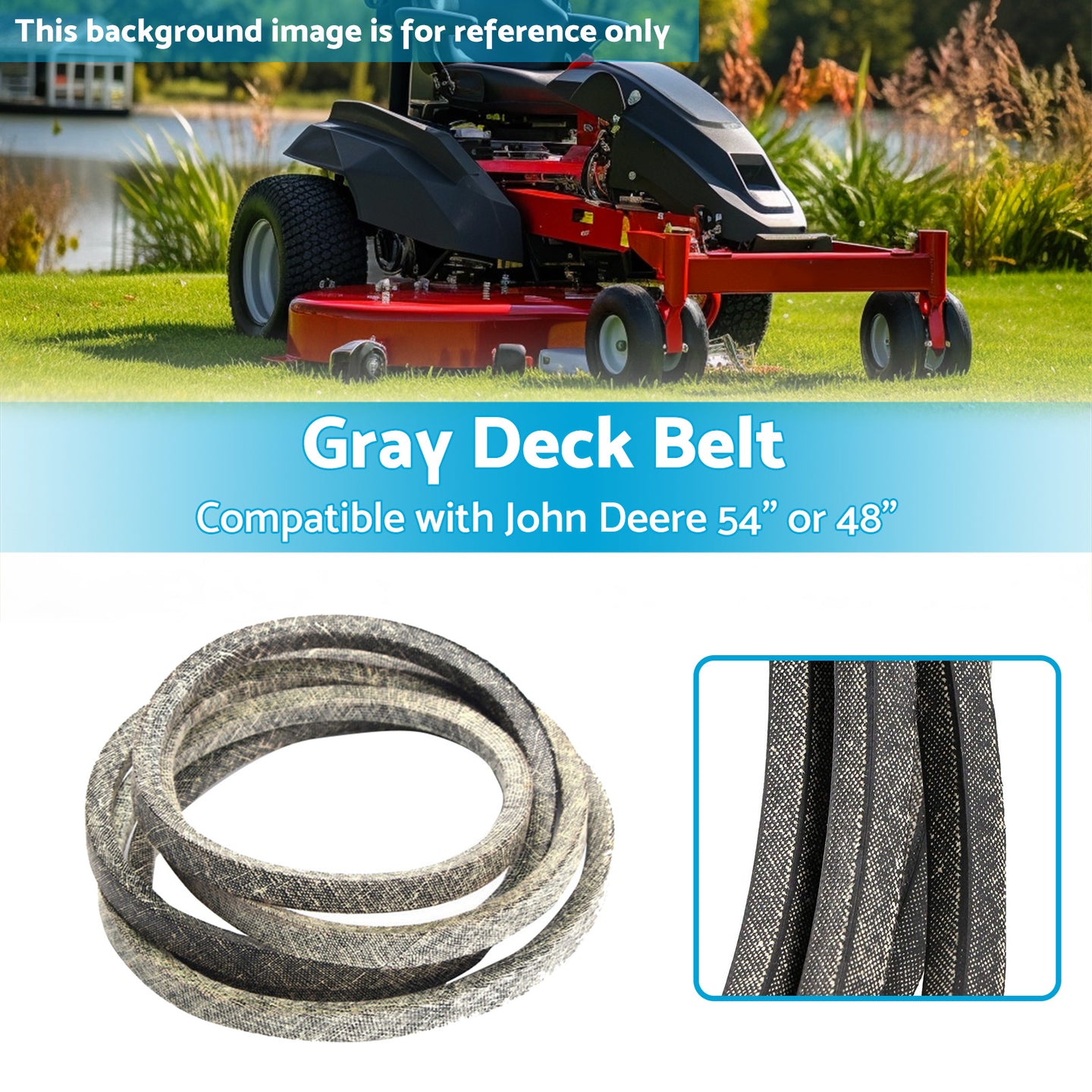 {{ Gray Deck Belt Suitable for John Deere Z425 Z435 Z445 48inchor54inch M158131 M154296 }} - Buy Car Parts Online at {{ Kaka Auto Parts }}.