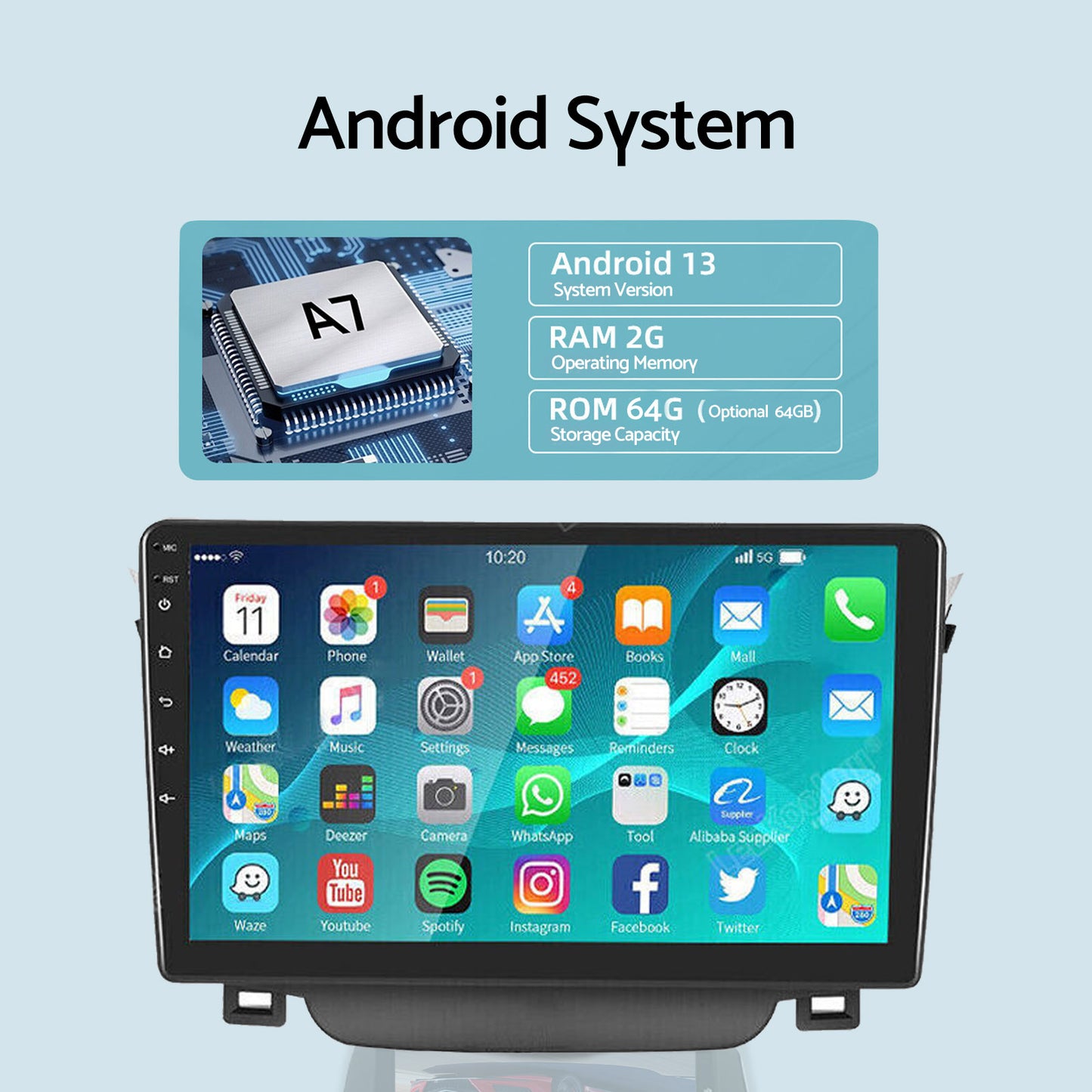 In-Dash Units 9inch Touch Screen Stereo CarPlay Suitable For Toyota Corolla 2009-13