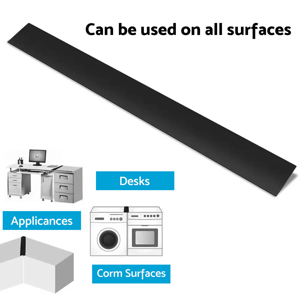 2x Kitchen Silicone Stove & Counter Gap Cover Oven Guard Spill Seal Slit Filler Suitable For Standard Counters
