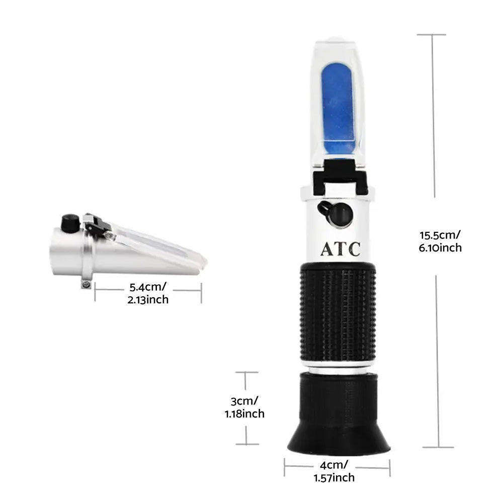 ATC Alcohol Refractometer Liquor Volume Percent Tester 0-80percent Measuring Range