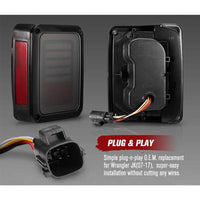 Smoked Black LED Tail Lights Rear Lamp Suitable For Jeep Wrangler JK 2007-2017