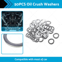 {{ 50PCS Car Engine Oil Crush Washers Drain Plug Gaskets ID 14mm , OD 22mm Aluminum }} - Buy Car Parts Online at {{ Kaka Auto Parts }}.
