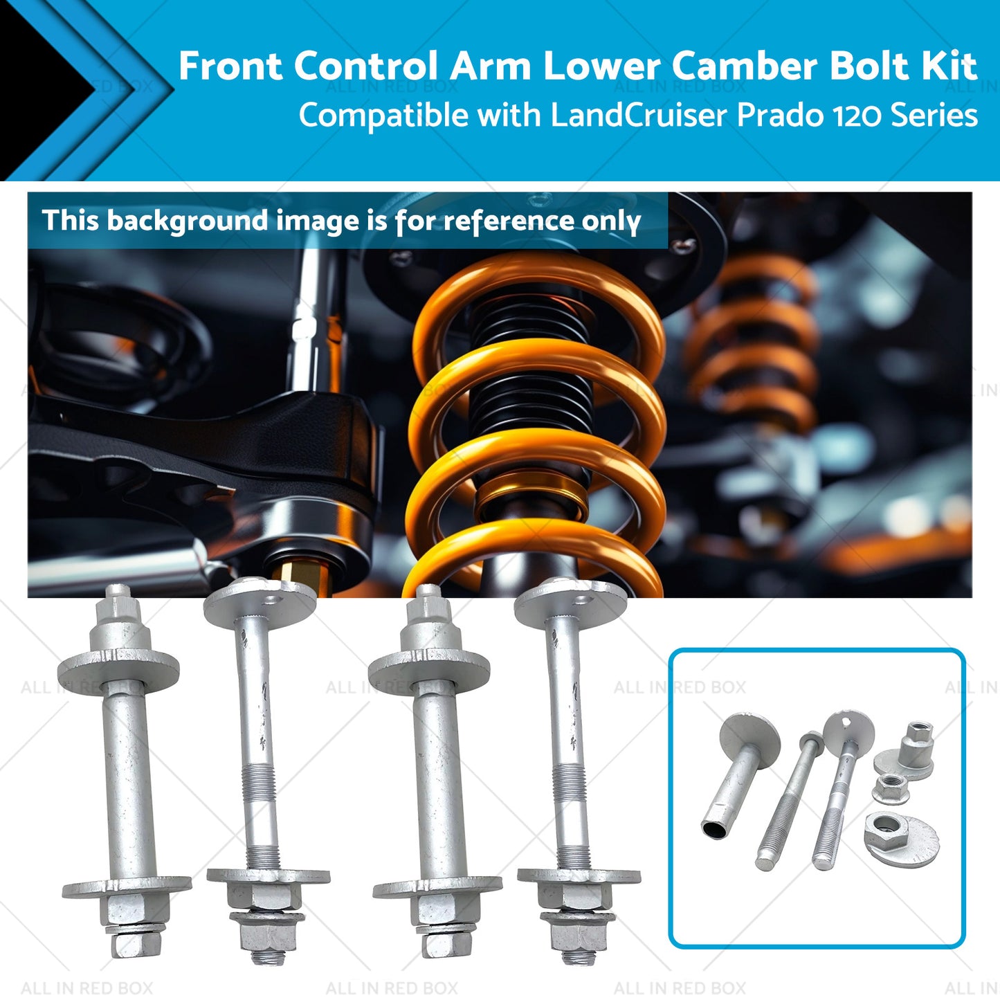 {{ Control Arm Lower Camber Bolt Kit Front Suitablefor LandCruiser Prado 120 Series }} - Buy Car Parts Online at {{ Kaka Auto Parts }}.