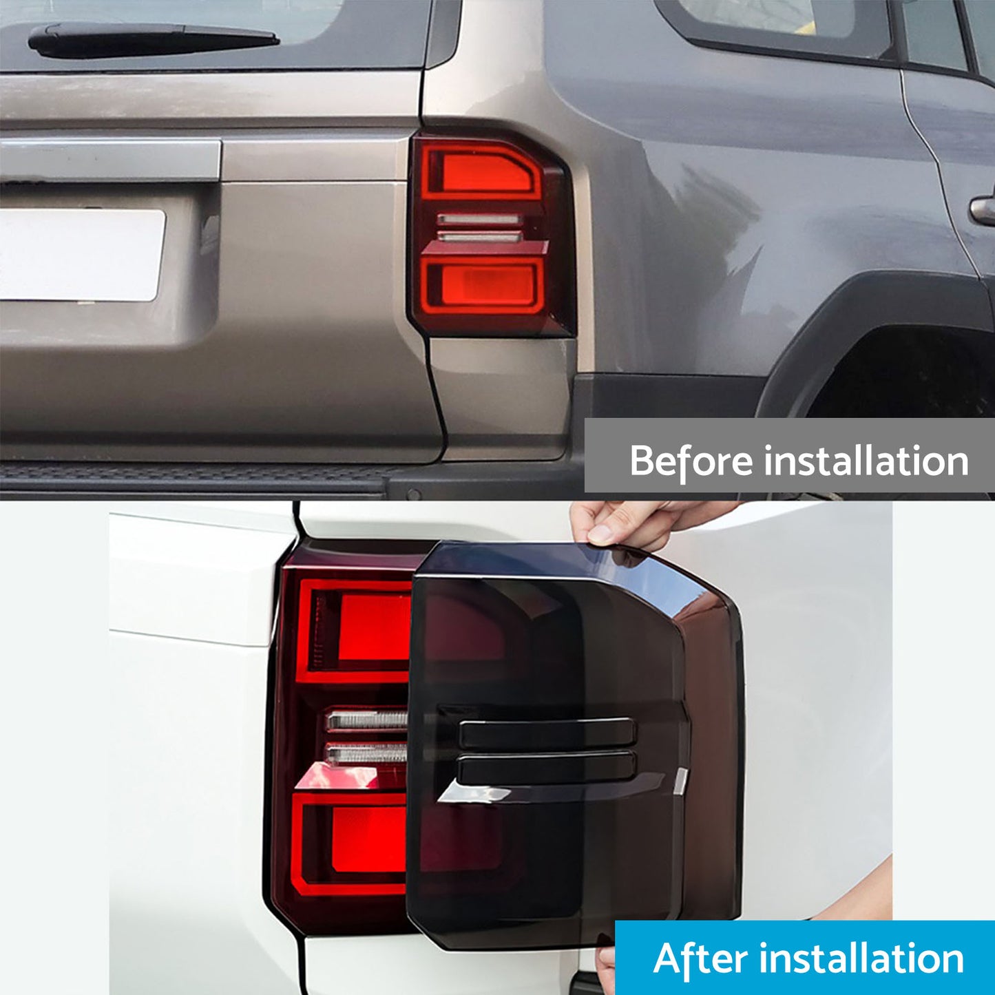 2X Tail Light Lamp Cover Trim Suitable For Toyota Land Cruiser Prado LC250 2024