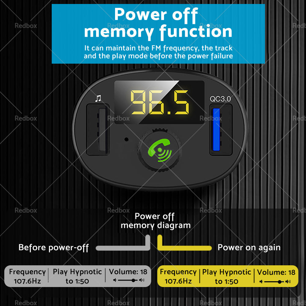 {{ Bluetooth-5. 0 Radio Car Kit Wireless FM Transmitter Dual USB Charger MP3 Player }} - Buy Car Parts Online at {{ Kaka Auto Parts }}.