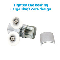 Shower Door Roller 4x Zinc Alloy Twin Top & Bottom Runners Wheel 23mm Suitable For Sliding Doors