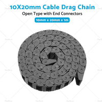 {{ 10mmX20mm 1Meter Drag Chain Cable Carrier Open Type with End Connectors Plastic }} - Buy Car Parts Online at {{ Kaka Auto Parts }}.