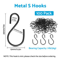 {{ S Shaped Hooks Small Metal for Hanging Plants Mini Ornament Hooks Black Hangers }} - Buy Car Parts Online at {{ Kaka Auto Parts }}.