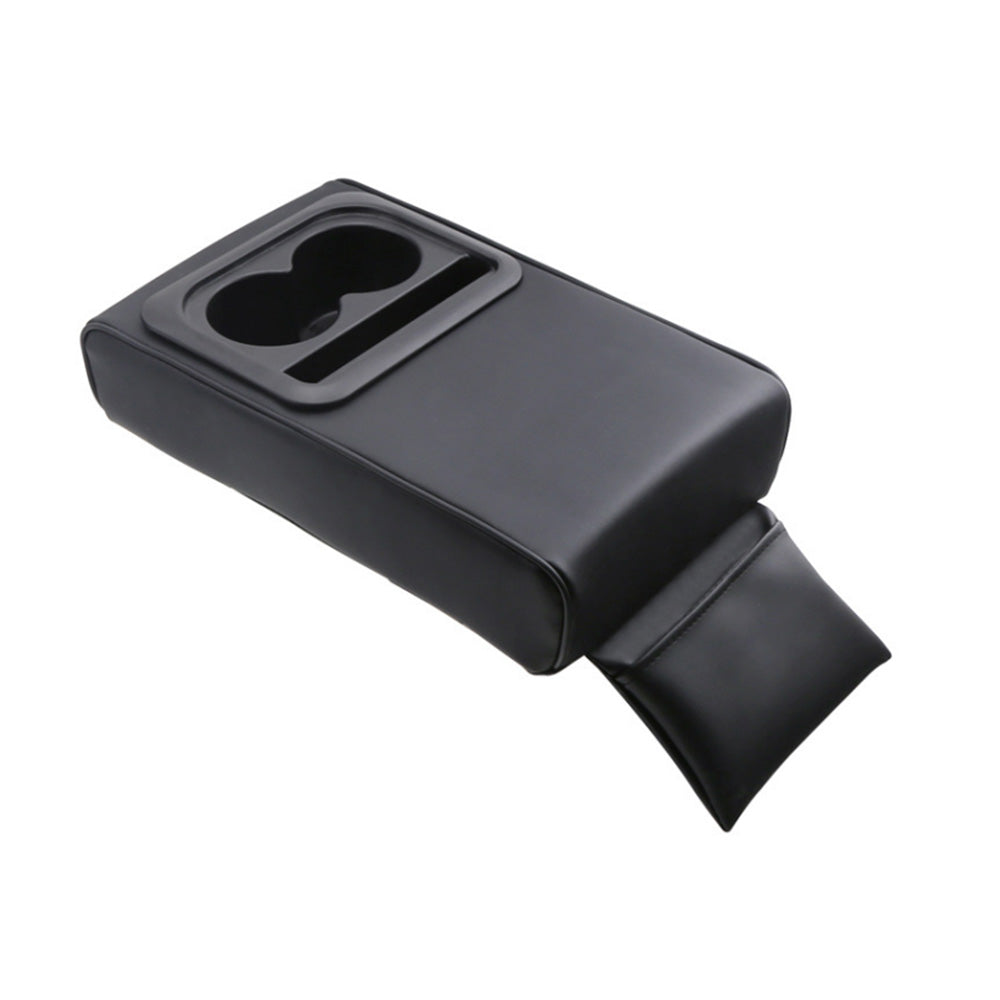 Center Console Leather Armrest Support Elbow Rest Extender Organizer Cup Holder