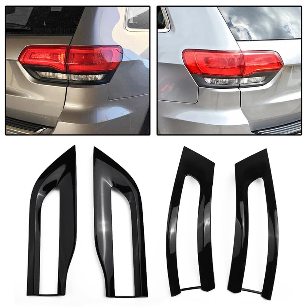 4x Gloss Tail Light Cover Trim Bezel Suitable For Jeep Grand Cherokee 2014-2020