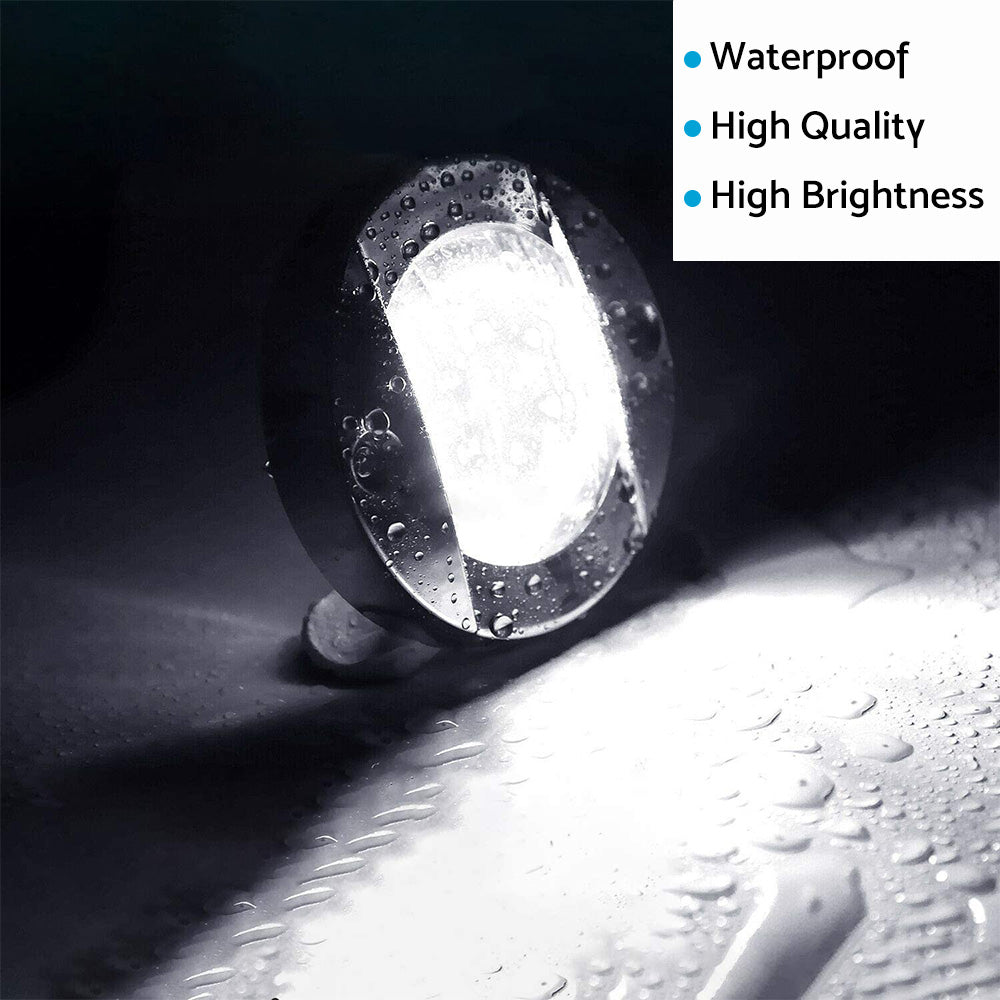 4x Round LED Marine Boat Cabin & Deck Courtesy Lights Suitable For Walkway – White Stern Light