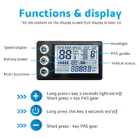 LCD Display Suitable For Electric Bike S866 24V/36V/48V – Waterproof Plug Fit For Ebike & Scooter