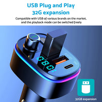 Bluetooth-compatible FM Transmitter Wireless Car Radio Adapter USB Charger Call