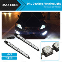 {{ 2PCS 9 LED DRL Fog Driving Daylight Daytime Running Light Car Auto Head Lamp }} - Buy Car Parts Online at {{ Kaka Auto Parts }}.