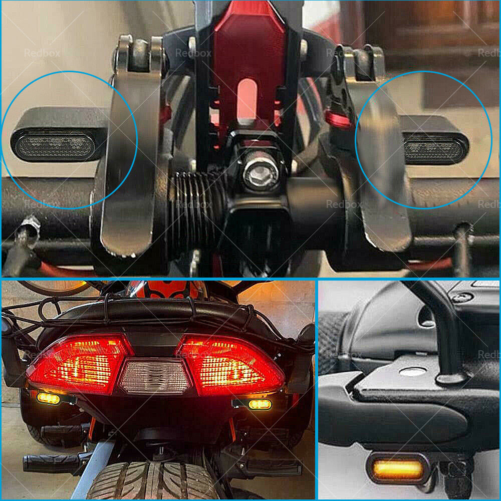 {{ 2X Mini LED Motorcycle Turn Signal Indicator Amber Blinker Light Lamp Black 3LED }} - Buy Car Parts Online at {{ Kaka Auto Parts }}.